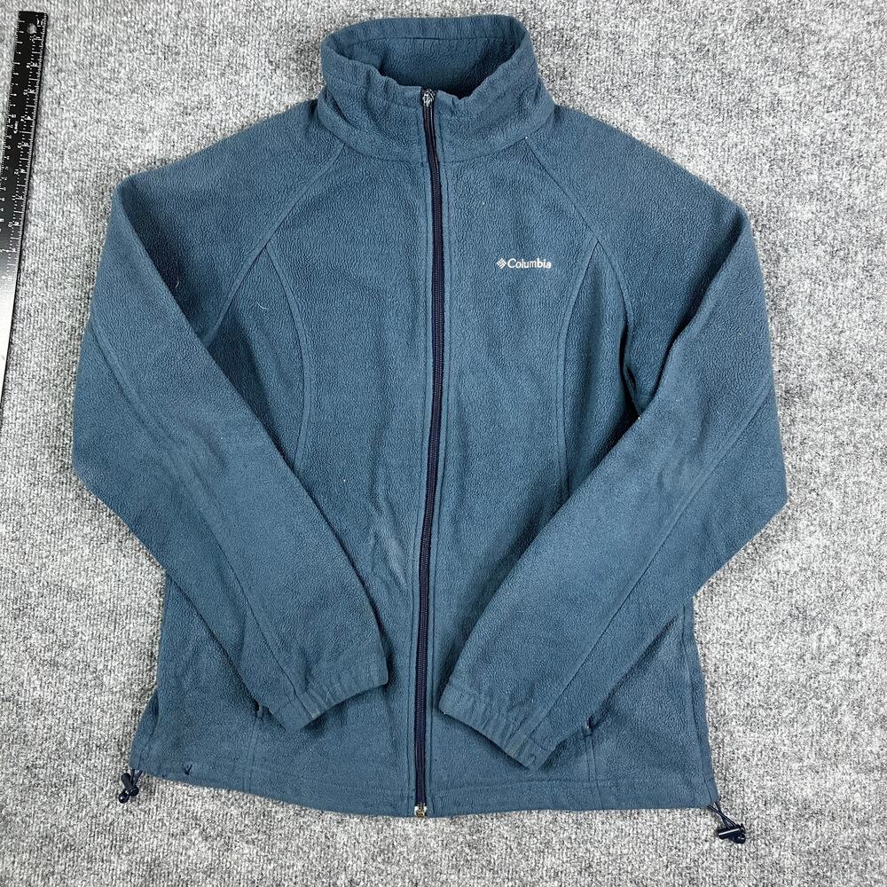 Columbia‎ Fleece Jacket Womens Size L Blue Full Zip Lightweight Warm Outdoor
